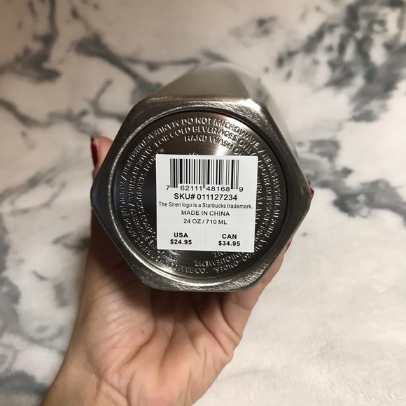 Starbucks new white and silver SS tumbler 2021 holiday Christmas release Venti - Picture 3 of 4